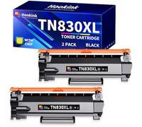 Hookink TN830XL Lot de 2 cartouches de toner de rechange pour imprimante Brother TN830XL TN830 XL/V/R TN-830 avec imprimante HL-L2460DW DCP-L2640DW MFC-L2820DW HL-L2405W HL-L2400D Noir