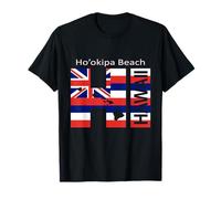 Ho'okipa Beach HI Drapeau des îles Hawaï T-Shirt