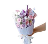 HOOKOK DS2024006 Bouquet de Fleurs en Crochet - Bouquet de Fleurs en Tricot Marguerite, lys et Lavande Cadeau pour Elle, Saint-Valentin, fête des mères, Anniversaire, Mariage, décoration d'intérieur,