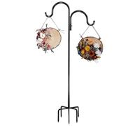 Hooks de berger en plein air - Pole de lanterne en métal, station d'alimentation pour oiseaux puissante | Pictes suspendus de jardin de 51,1 pouces, poteaux suspendus en métal pour mangeoires