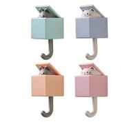 Hooks for Walls No Damage - 4 Pieces Heavy Duty No Damage Decorative Cat