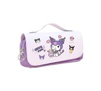 HOOKTA Kuromi Trousse à crayons avec fermeture éclair, matériau lisse et grande capacité, poignée Kitty pour adolescents, filles et garçons, cadeau, 21 x 10 x 7 cm / 8,26 x 3,94 x 2,75 Zoll