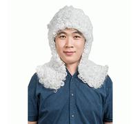 HOOLAZA Perruque blanche moyenne Curly Bangs High Court Justice Fête de Noël Cosplay Perruque