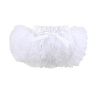 HOOLCHEAN Jupe Tutu Super Douce et Moelleuse avec Couvre-Couche pour bébé Fille, Blanc, 0-6 Mois
