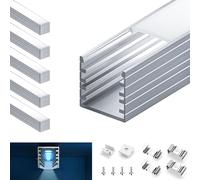 HOOLED Profil aluminium pour bandes LED Blindage mat de 2 x 5 pièces, l*w*h 2 x 14,2 x 14,3 mm, adapté pour les bandes lumineuses de différents fabricants, largeur maximale 10 mm., SP028