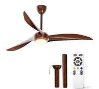 HOOLED Ventilatore da Soffitto con Luce, Lampadario Ventilatore da Soffitto con Timer, Luminosità e Temperatura Colore Regolabili, Plafoniera Ventilatore Soffitto (FAN201)