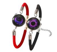 HOOLRZI 1 paire de bracelets lumineux en cuir tressé réglable pour les soirées et les fêtes
