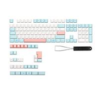 HOOLRZI 135 touches PBT épaisses à sublimation à cinq côtés pour commutateurs MX pour commutateurs MX 61 64 84 87 96 Disposition Dye Sub Keycap Rose 135