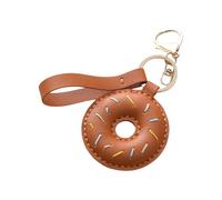 HOOLRZI Accessoire unique en cuir PU avec dragonne, porte-clés léger ornement pour sac à dos pour étudiants et professionnels, café, Hanging rope