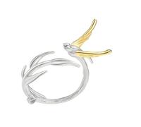 HOOLRZI Bague asymétrique unique d'hirondelle - Bijoux de doigt - Texture élégante et réglable en alliage - Convient pour les femmes - Bijoux élégants pour femmes, taille unique, Comme décrit, Comme