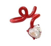 HOOLRZI Bague simple réglable en forme de cœur avec ouverture en forme de cœur pour un look assorti en alliage, taille unique, Comme décrit, Comme décrit.