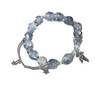 HOOLRZI Bijou de poignet tendance avec perles élastiques et cristaux - Cadeau idéal pour les amis et la famille
