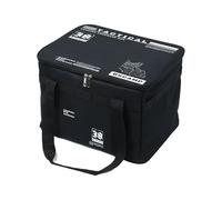 HOOLRZI Boîte de rangement résistante aux intempéries en tissu Oxford avec sangles de transport réglables, solution de camping pour camping en plein air avec séparateurs, Noir , 42L