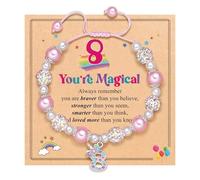 HOOLRZI Bracelet de perles arc-en-ciel ludiques pour filles - Cadeau d'anniversaire
