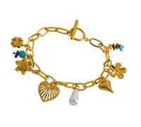 HOOLRZI Bracelet élégant avec breloque fleur et cœur pour des styles polyvalents pour toutes les occasions, taille unique, Comme décrit