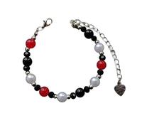 HOOLRZI Bracelet tendance réglable en perles avec pendentif unique en forme de cœur pour femme