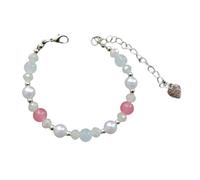 HOOLRZI Bracelet tendance réglable en perles avec pendentif unique en forme de cœur pour femme