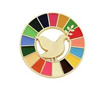 HOOLRZI Broche à motif de colombe de la paix, épingle à revers, broche des Nations unies avec 17 couleurs, Badge d'objectifs de développement durable, décoration de vêtements