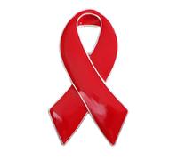 HOOLRZI Broche Broche Ruban Rouge Épinglette Tuberculose VIH SIDA Broche de Sensibilisation Espoir Ruban Émail Pins Badge pour Fournitures d'Événements de Charité
