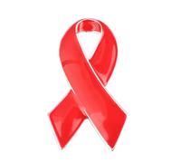 HOOLRZI Broche Broche Ruban Rouge Épinglette Tuberculose VIH SIDA Broche de Sensibilisation Espoir Ruban Émail Pins Badge pour Fournitures d'Événements de Charité