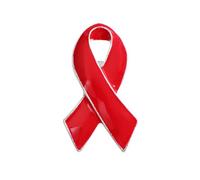 HOOLRZI Broche Broche Ruban Rouge Épinglette Tuberculose VIH SIDA Broche de Sensibilisation Espoir Ruban Émail Pins Badge pour Fournitures d'Événements de Charité