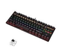 HOOLRZI Clavier de jeu mécanique USB 87 touches Bleu/noir Commutateur anti-ghosting souffle rétroéclairé pour PC pour ordinateur portable Clavier mécanique 60 % Commutateurs bleus
