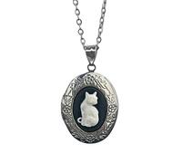 HOOLRZI Collier avec pendentif ovale tendance en forme de chat - Accessoire portable pour tenues décontractées et occasions spéciales - Fournitures de tous les jours