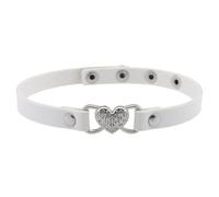 HOOLRZI Collier en cuir avec pendentif en forme de cœur et strass pour couples exprimant l'amour dans un moment spécial - Collier en cuir avec strass pour couple - Expression d'amour, taille unique