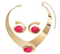 HOOLRZI Collier Géométrique Élégant Et Boucles D'oreilles Assorties Ensemble D'accessoires De Bijoux Faits À La Main Accessoires De Géométrie Bijoux Géométriques Uniques Pour Femmes