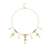 HOOLRZI Collier ras du cou exquis en perles blanches - Collier moderne à perles - Bijoux de cou polyvalents pour réunions et réunions sociales