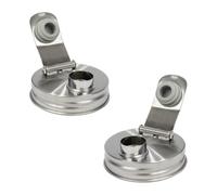 HOOLRZI Couvercle à bec verseur pour bocaux Mason en acier inoxydable résistant à la rouille et anti-fuite Accessoire de cuisine et de camping Accessoires de fête en plein air