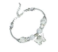 HOOLRZI Élégante femme avec papillon complexe et perles pour les amoureux de la nature et les créateurs de tendances charme mystérieux, taille unique, Comme décrit