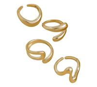 HOOLRZI Ensemble de bagues géométriques irrégulières polyvalentes de style gothique pour homme et femme - Bijoux tendance - Cadeaux spéciaux - Usage quotidien, taille unique, Comme décrit, Comme