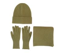 HOOLRZI Ensemble de bonnets, écharpes, gants tricotés de couleur simple, accessoires d'hiver doux pour adultes, adolescents, tenue quotidienne, accessoires d'hiver pour adultes, vert menthe, taille