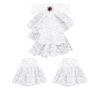 HOOLRZI Ensemble jabot respirant d'inspiration victorienne avec col amovible en polyester, écharpe blanche, taille unique