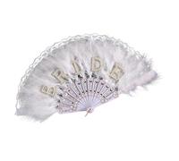 HOOLRZI Éventail À Main De Mariage en Dentelle Portable avec Accessoire Photo Décoratif Léger pour Fête Prénuptiale Accessoires De Mariée