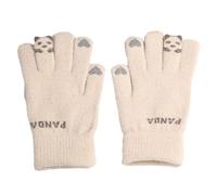 HOOLRZI Gants chauds tricotés d'hiver chauds et élastiques - Design Screentouch - Court et confortable - Pour l'écriture, la lecture, beige, taille unique