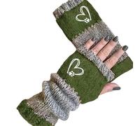 HOOLRZI Gants en acrylique à la mode avec écran tactile, idéal pour les trajets et les activités de plein air. Gants en acrylique, Vert, D-F