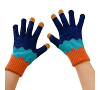 HOOLRZI Gants tricotés à motif floral pour femme et fille - Design élégant - Coupe-vent - Épais - Chaud - Pour le cyclisme, le ski - Utilisation quotidienne - Gants d'hiver pour temps froid, D, taille