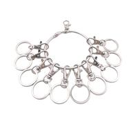 HOOLRZI Grands anneaux ronds avec fermoir mousqueton, anneaux en métal portables, accessoires de clés, faciles à utiliser