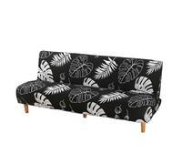 HOOLRZI Housses de futon sans accoudoirs extensibles pliables avec fond élastique imprimé