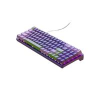 HOOLRZI K65 Clavier mécanique USB filaire Clavier de jeu réglable Lumière chaude Plug Deux touches de couleur Clavier de jeu avec rétro-éclairage réglable