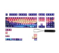 HOOLRZI Lot de 124 touches japonaises PBT avec gravure latérale unique et rétroéclairage translucide pour claviers mécaniques rétroéclairés