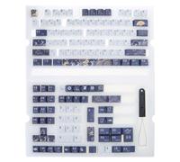 HOOLRZI Lot de 130 touches chinoises Cherry Pbt Dye-Sublimation Keycaps pour clavier de jeu mécanique 61/64/68/108 Touches chinoises Cherry Hauteur Pbt Dye-Sublimation Keycap Set de 148 pièces