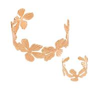 HOOLRZI Lot de 2 bagues réglables élégantes à motif floral - Idées cadeaux - À porter au quotidien, taille unique, Comme décrit