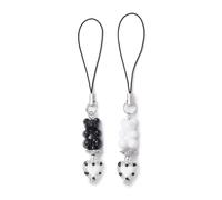 HOOLRZI Lot de 2 cordons colorés pour téléphone portable avec pendentif en forme de cœur en verre