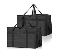 HOOLRZI Lot de 2 sacs à pizza isothermes lourds avec isolation thermique et doublure imperméable pour garder les aliments froids et chauds en plein air