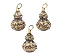 HOOLRZI Lot de 3 pendentifs en forme de gourde - Accessoire de bijoux - Texture laiton - Pour les amateurs de bricolage et de décoration