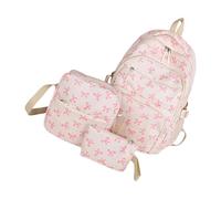 HOOLRZI Lot de 3 sacs à dos avec nœuds mignons, sac à dos d'école, sac à dos de voyage, grande capacité, décontracté, sacs à dos esthétiques, a, Beauté de masse