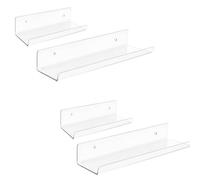 HOOLRZI Lot de 4 étagères murales flottantes à suspendre pour livres et disques - Accessoires de cuisine élégants - Fournitures d'organisation